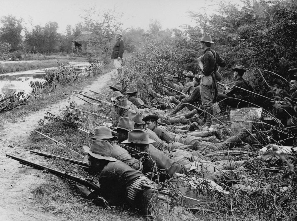Detail of American Soldiers on Maneuvers During the Philippine Insurrection by Corbis