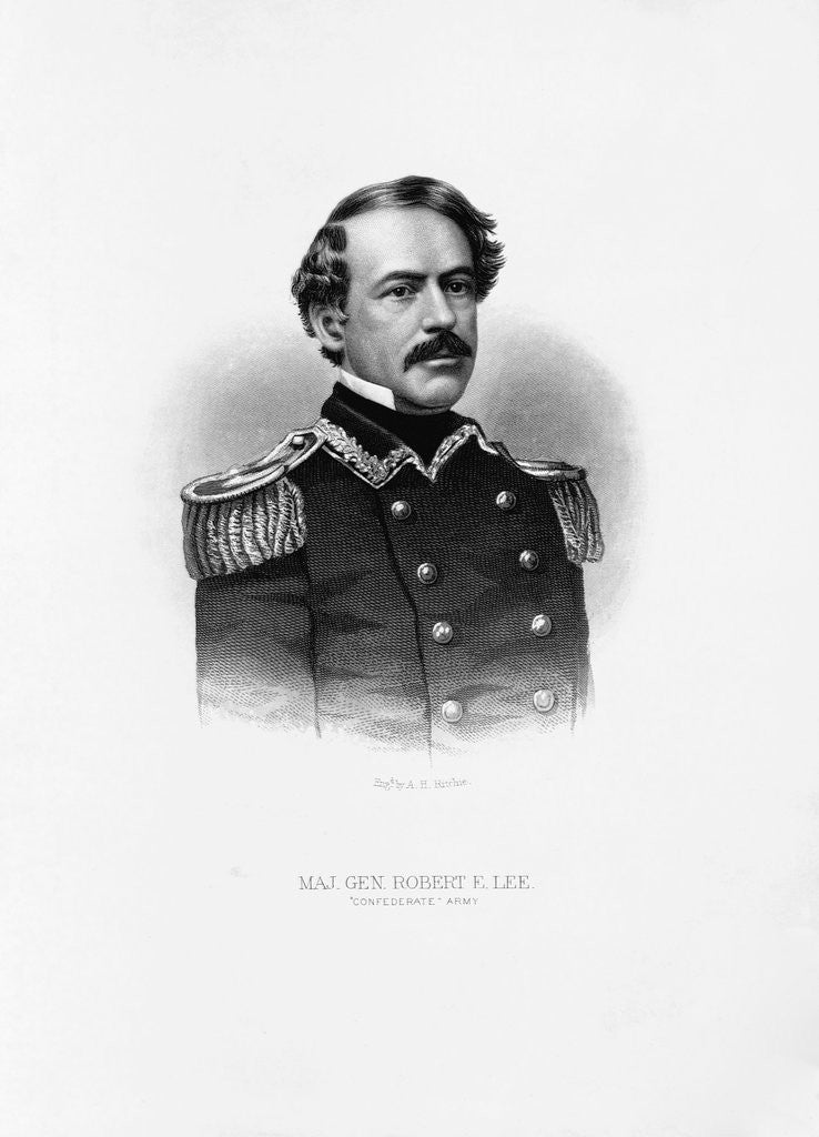 Detail of Maj. Gen. Robert E. Lee Engraving by Corbis