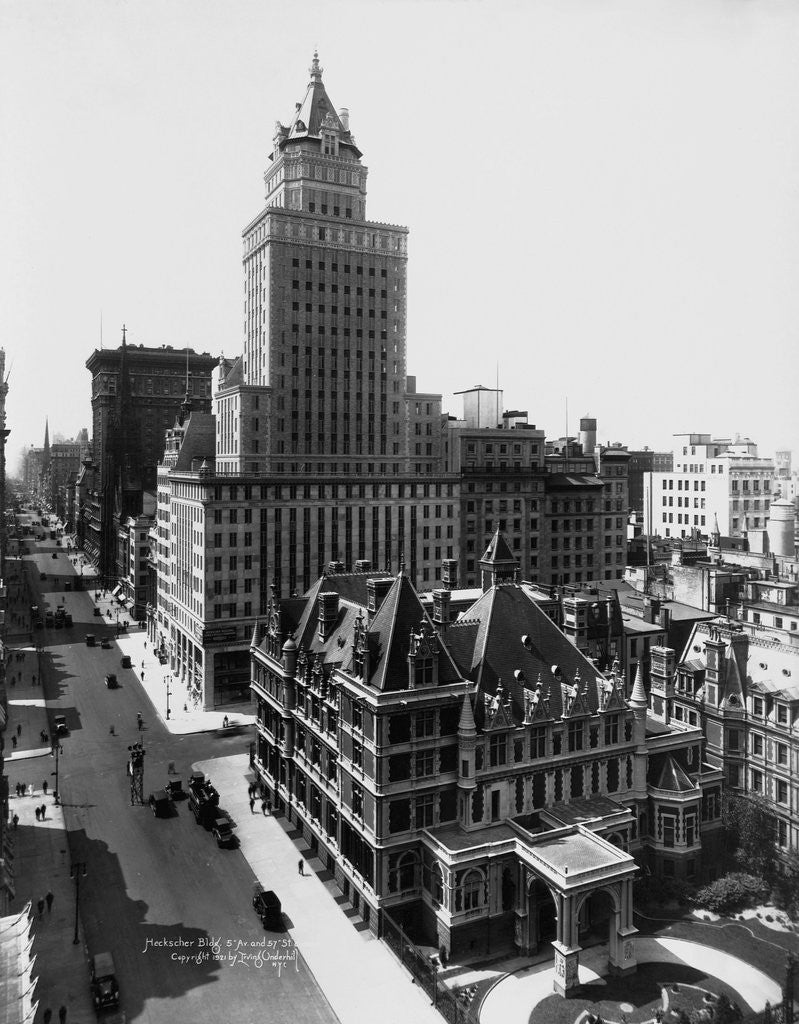 Detail of Aerial View of the Crown Building and Vanderbilt Mansion, New York by Anonymous