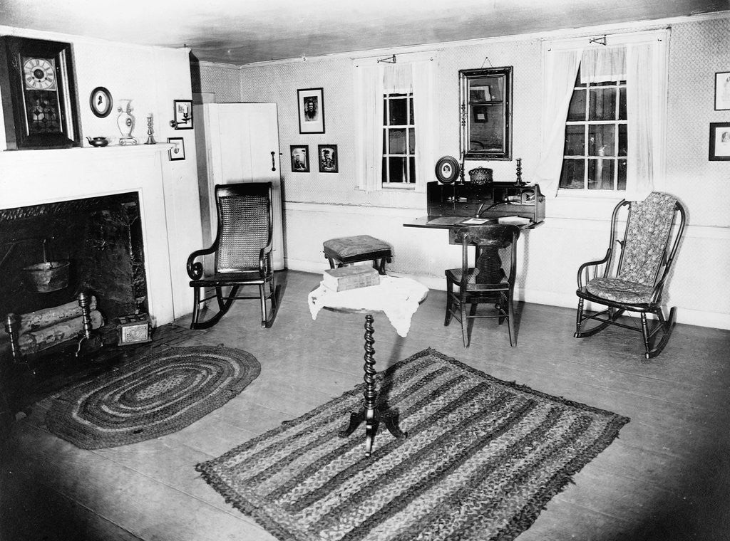 Detail of Parlor of the Edgar Allen Poe cottage, N.Y.C. Photo. J 232393, Dec. 17, 1918. by Anonymous