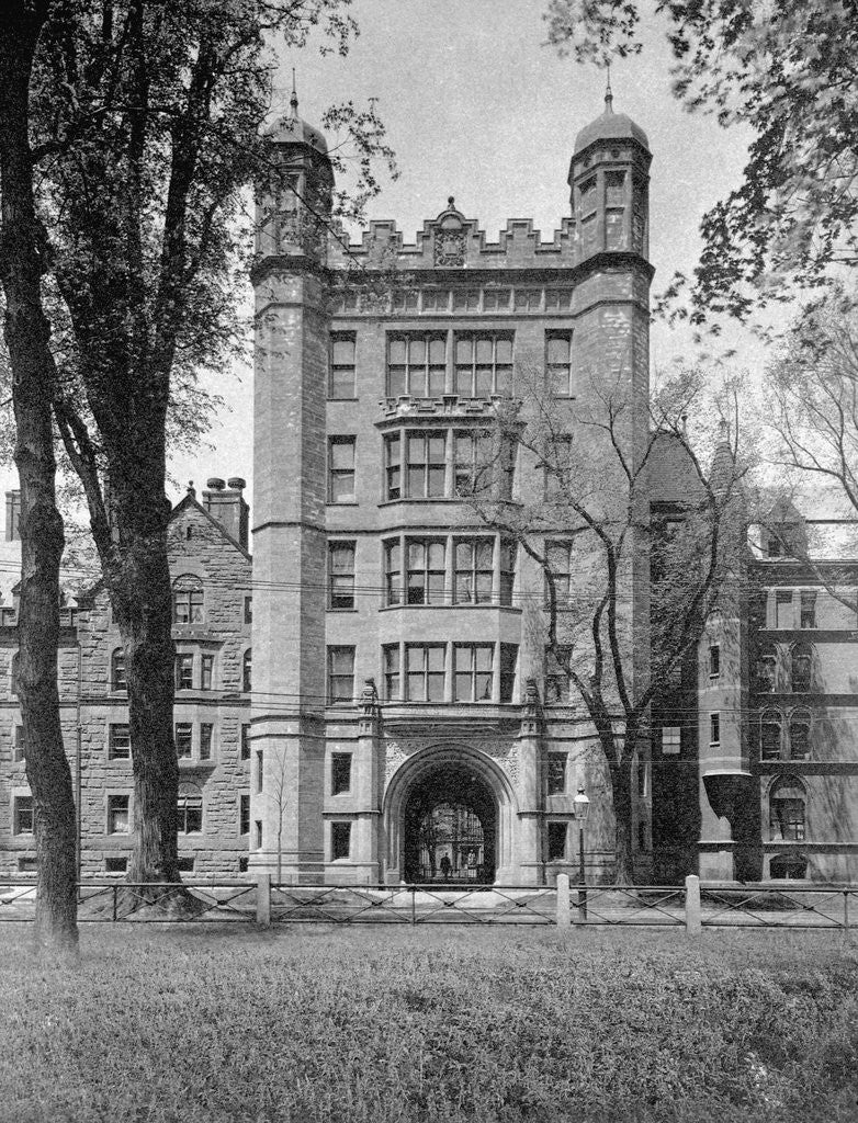 Detail of Phelps Hall and gateway, Yale College by Anonymous