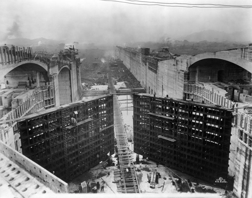 Detail of Construction of Panama Canal Locks by Anonymous
