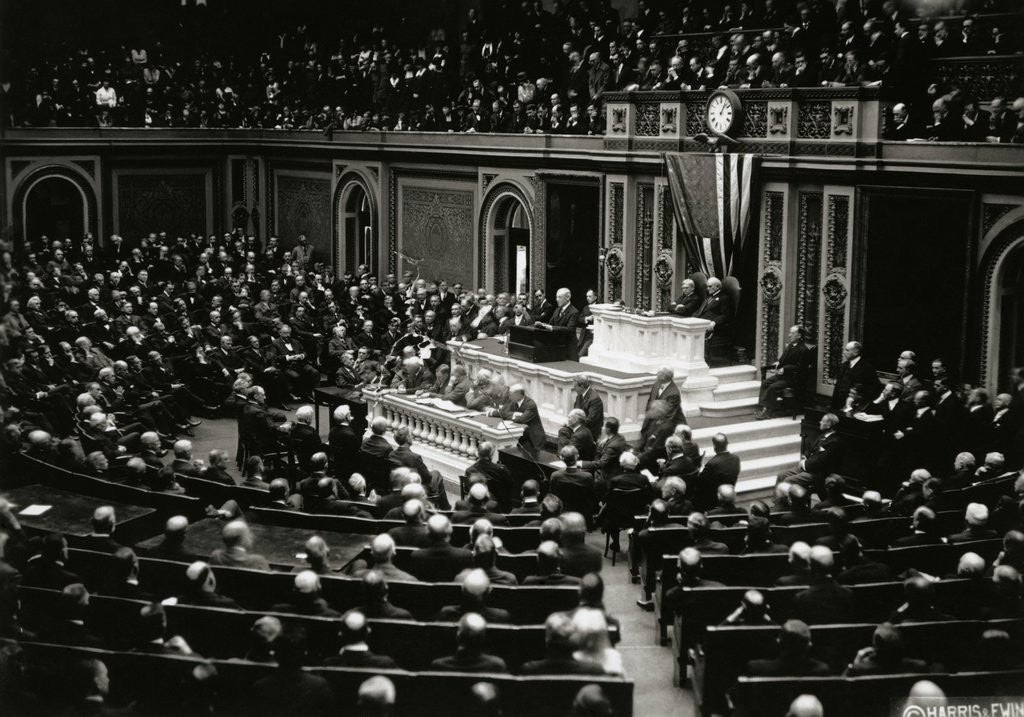 Detail of President Wilson Speaking to Congress by Anonymous