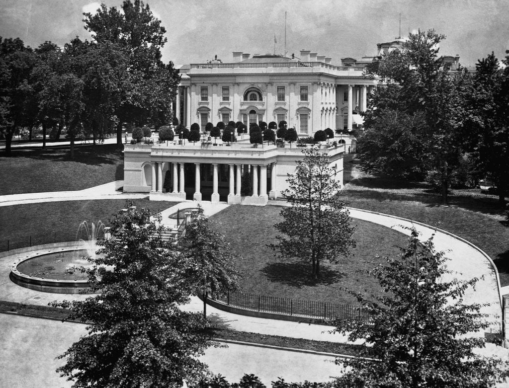 Detail of Fountain Outside White House by Anonymous