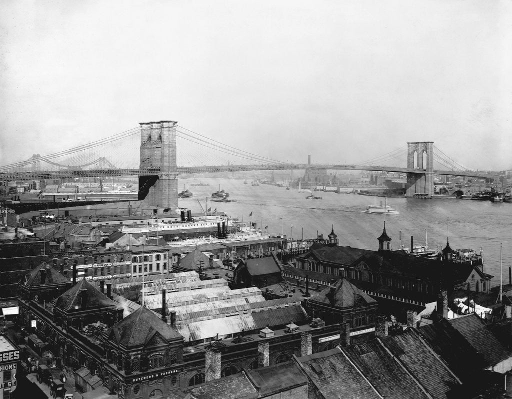 Detail of Brooklyn Bridge, New York by Anonymous
