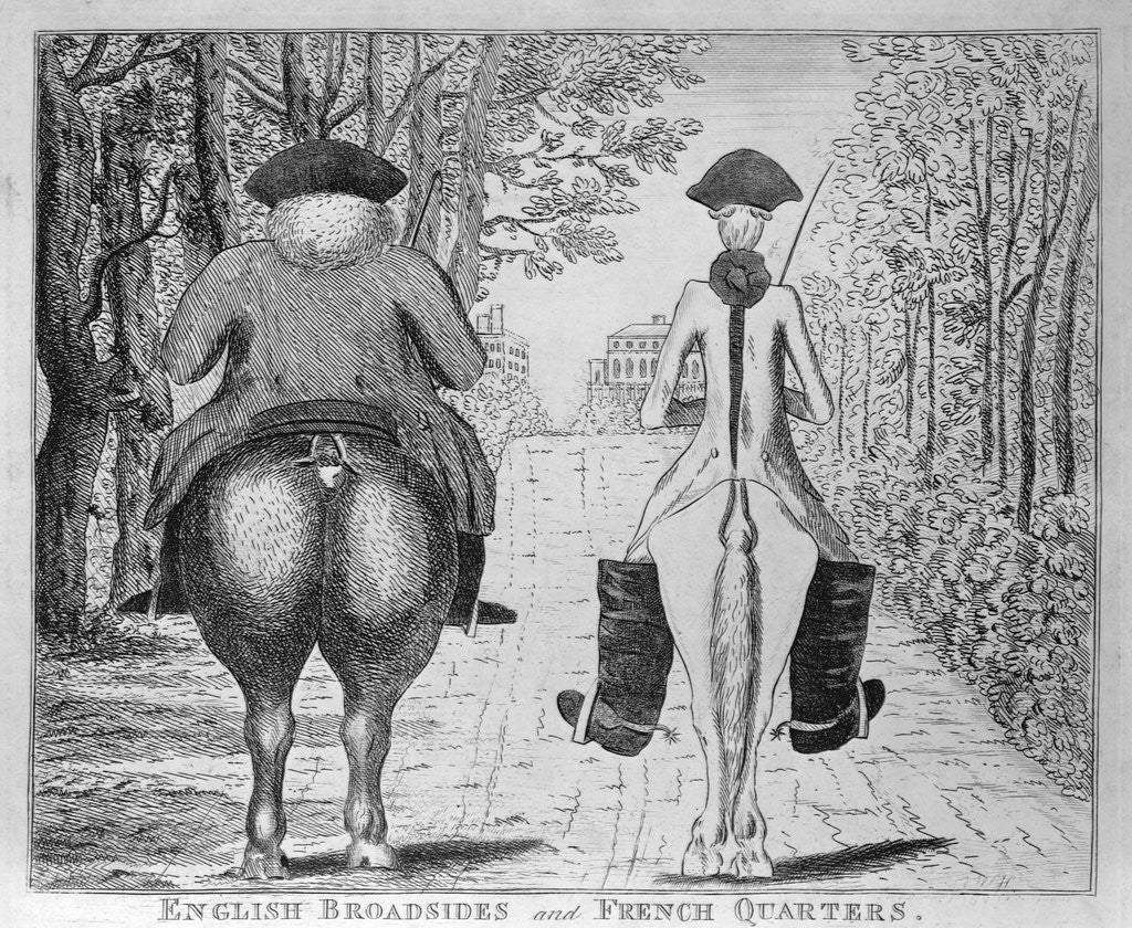 Detail of English Broadsides and French Quarters Cartoon by Anonymous