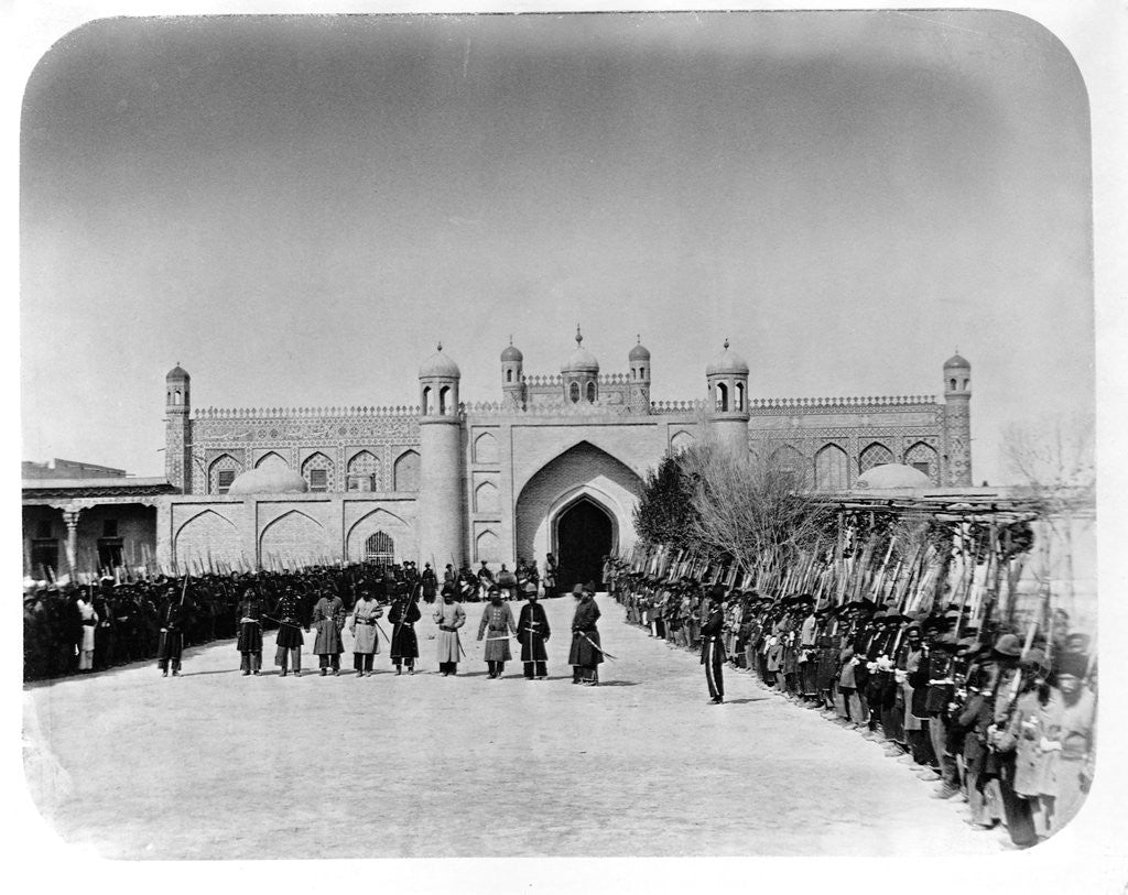 Detail of Military Ceremony in Front of Khudayar Khan Palace by Anonymous