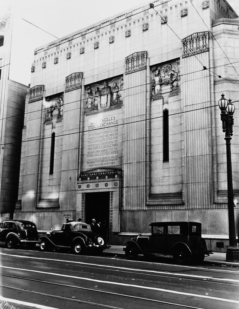 Detail of Facade of the Los Angeles Stock Exchange by Anonymous