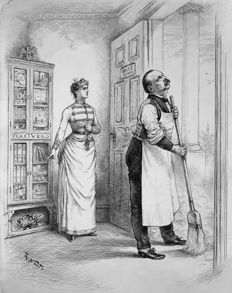 Detail of Cleveland Sweeping Out White House by Anonymous