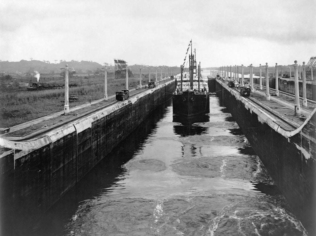 Detail of Ship in Gatun Lower Locks by Anonymous