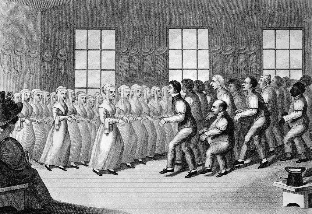 Detail of Engraving Shakers Near Lebanon, New York by Anonymous