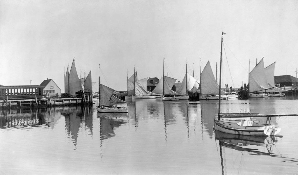 Detail of Boats in Nantucket Harbor by Anonymous