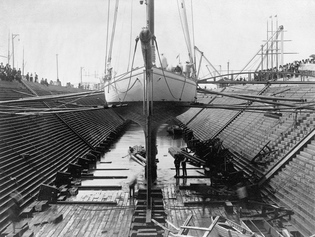 Detail of Valkyrie III in Dry Dock by Anonymous