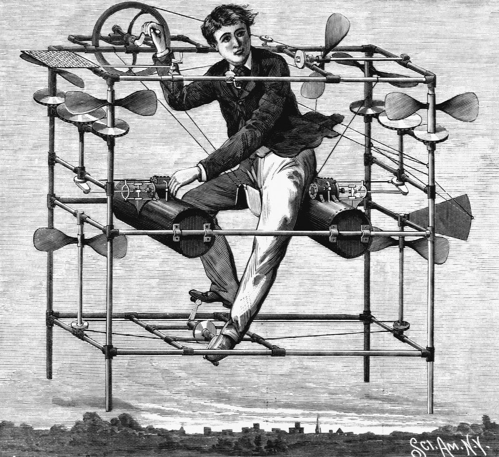 Detail of Magazine Illustration of an Aerial Machine Designed by Dr. W.O. Ayres