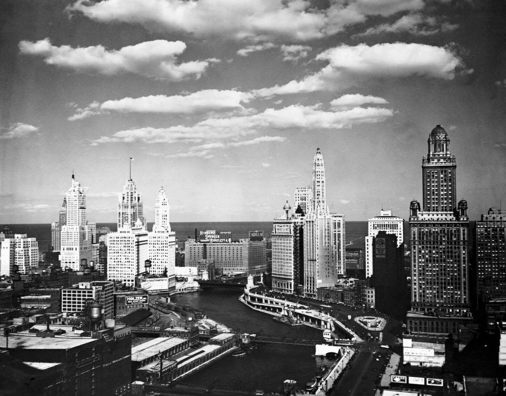 Detail of Chicago Skyline from Wacker Drive by Anonymous