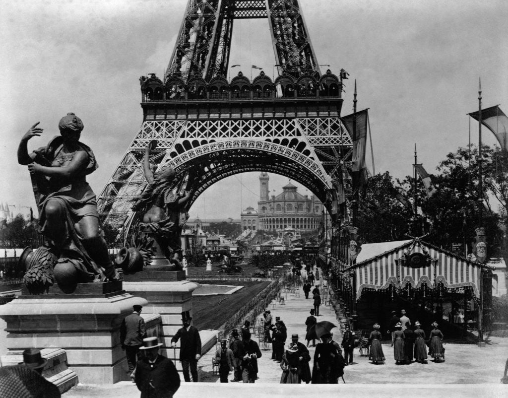 Detail of Crowds at The Eiffel Tower by Anonymous