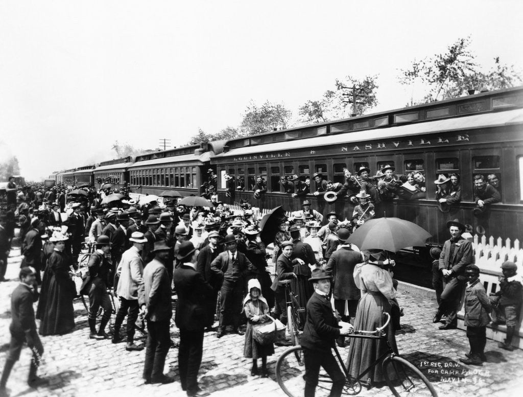 Detail of Soldiers Leaving for Camp Alger by Anonymous