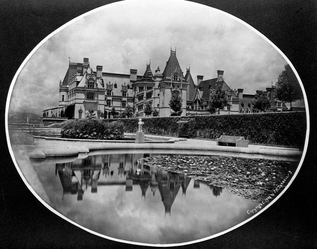 Detail of Reflection in Garden Pond of Biltmore House by Anonymous