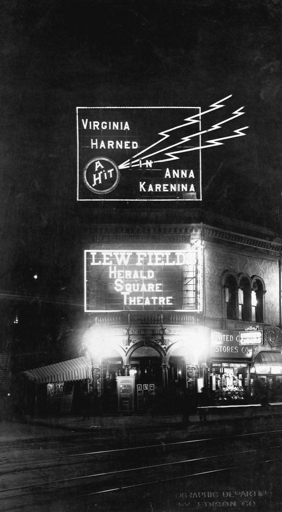 Detail of Neon Sign on Theater by Anonymous