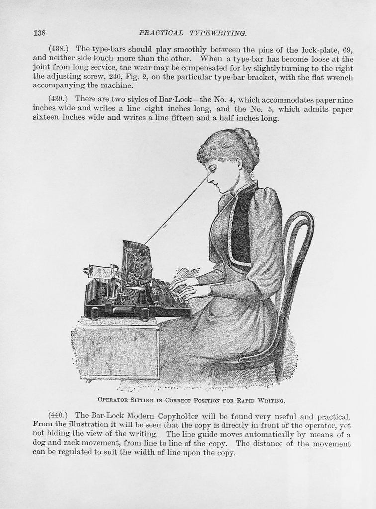 Detail of Nineteenth Century Book Illustration of a Woman at a Typewriter by Anonymous