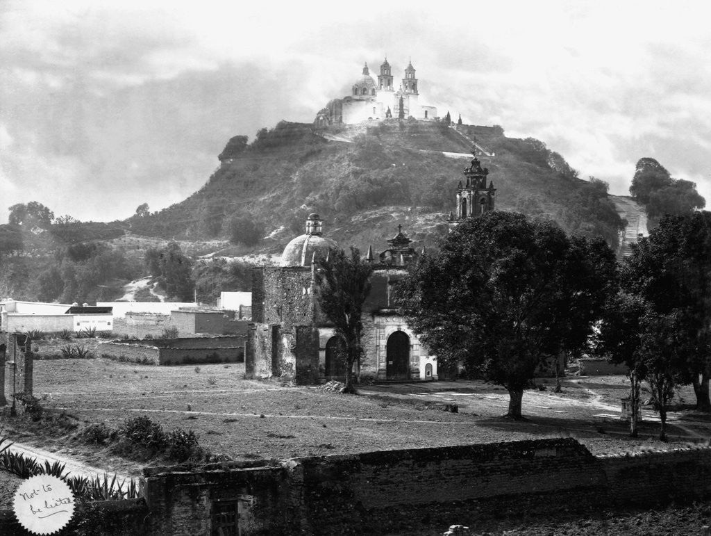 Detail of Church on Pyramid Over Cholula by Anonymous