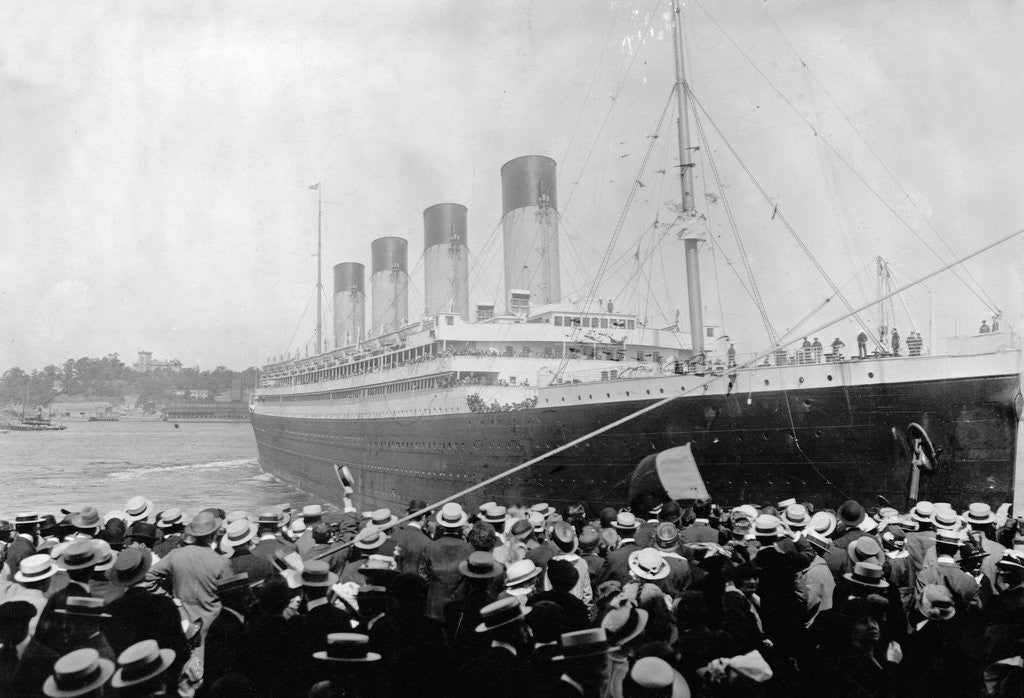 Detail of Crowds Looking at the Olympic Ocean Liner by Anonymous