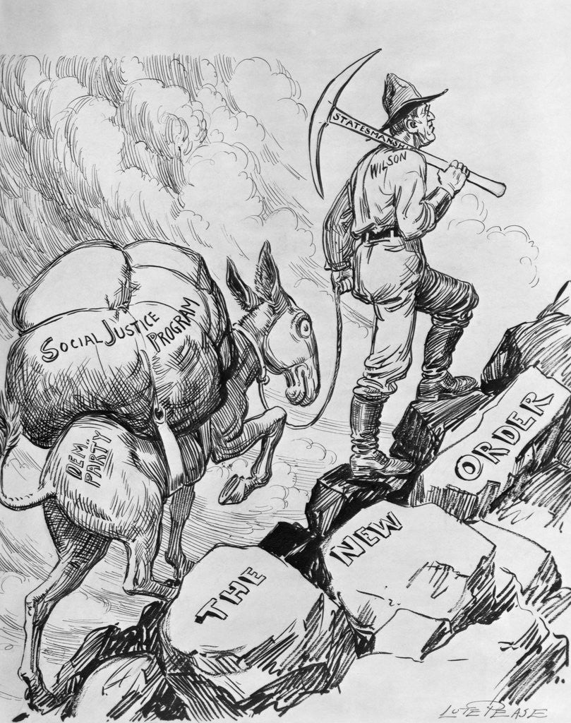 Detail of The New Order Political Cartoon by Lute Pease