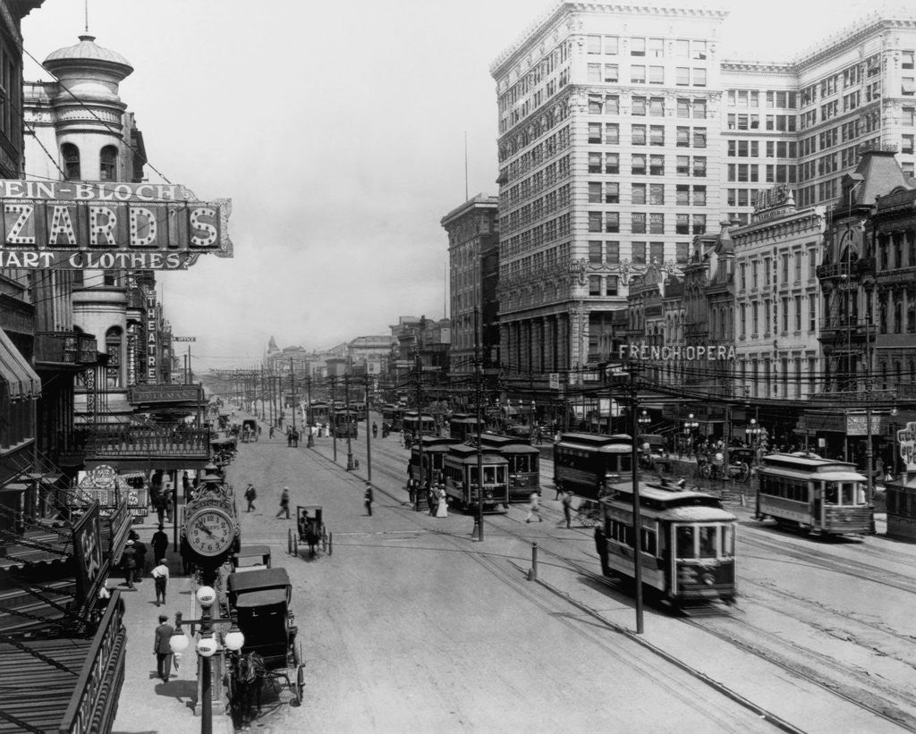 Detail of Streetcars in New Orleans by Anonymous