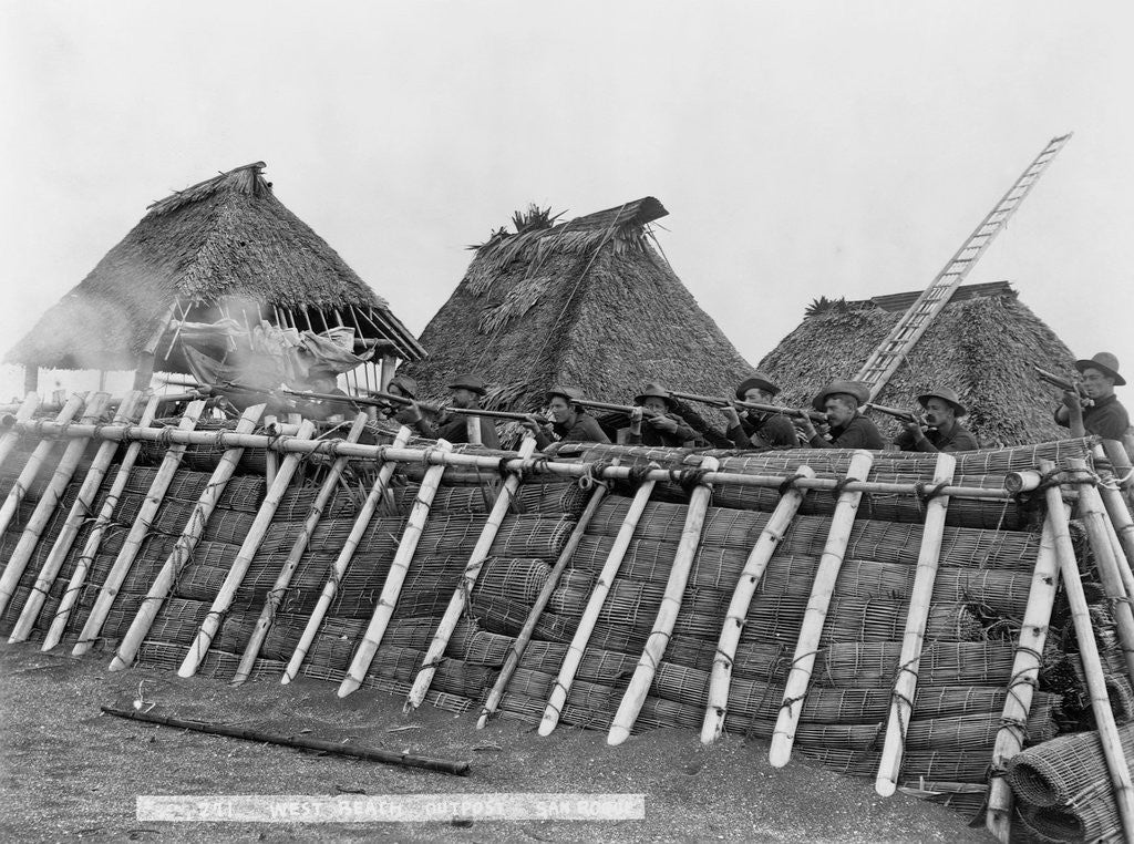 Detail of American Soldiers Firing Rifles During Philippine Insurrection by Anonymous