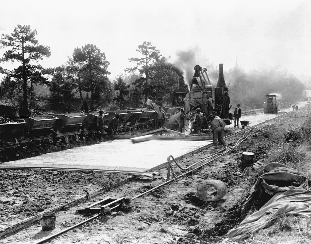 Detail of Construction of concrete road on section of National Highway, Durham County, NC by Anonymous