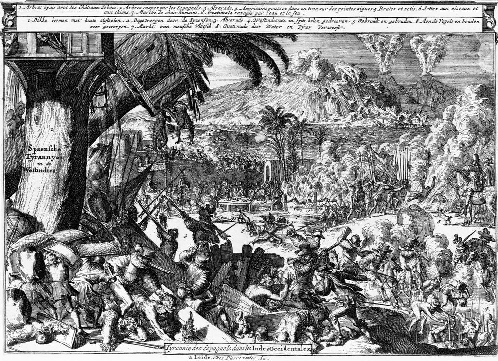 Detail of Spanish Tyranny in the West Indies by Pierre van der Aa