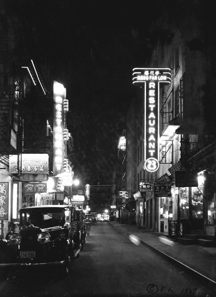 Detail of Neon Signs Lining Chinatown Street by Anonymous