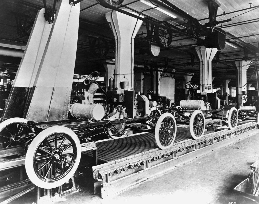 Detail of Model T Chassis in Highland Park Ford Plant by Anonymous