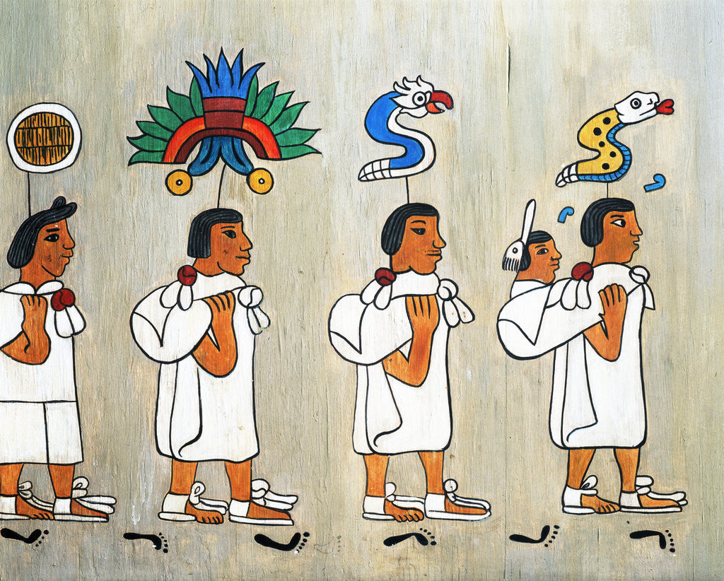 Detail of Illustration of Aztec's Migrating to the Valley of Mexico by Anonymous