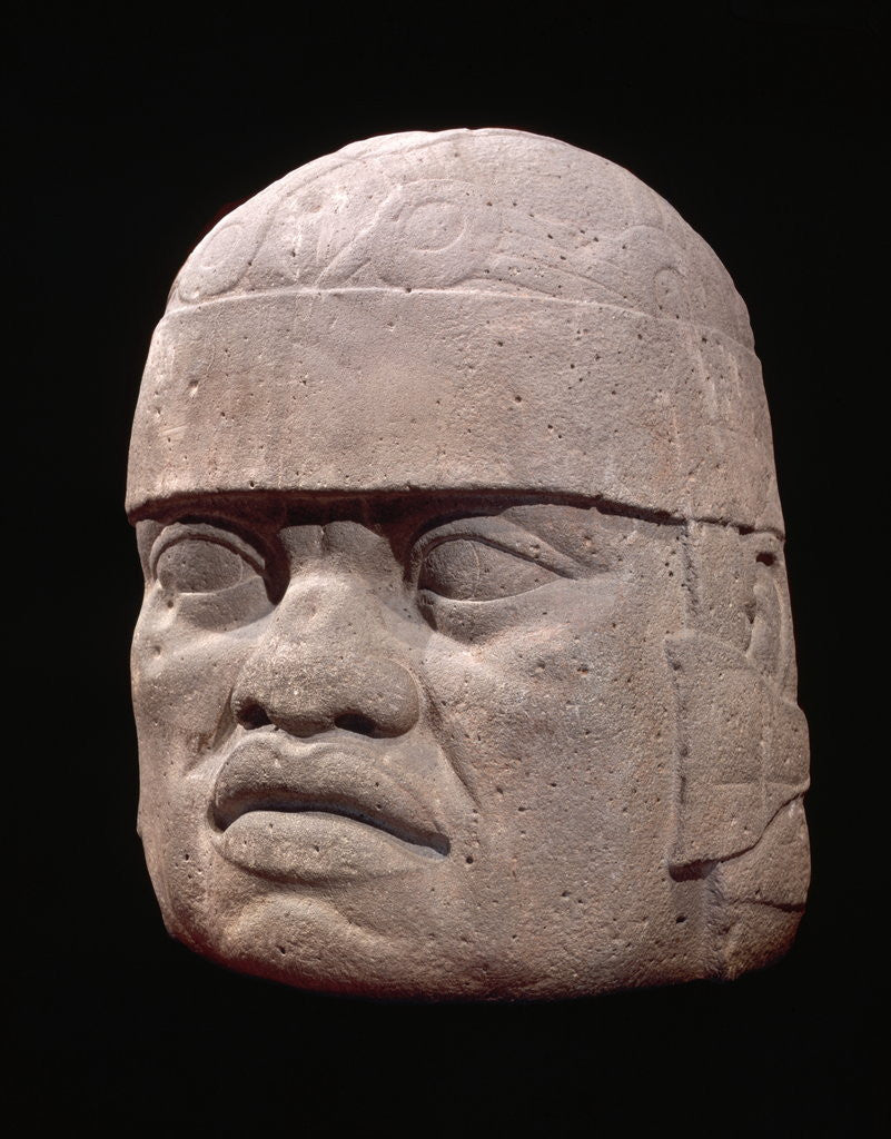Detail of Olmec Colossal Head by Corbis