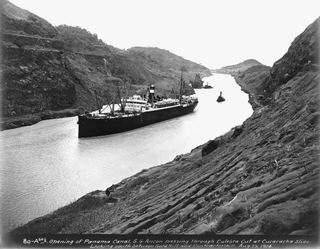 Detail of SS Ancon Passing Through Culebra Cut by Anonymous