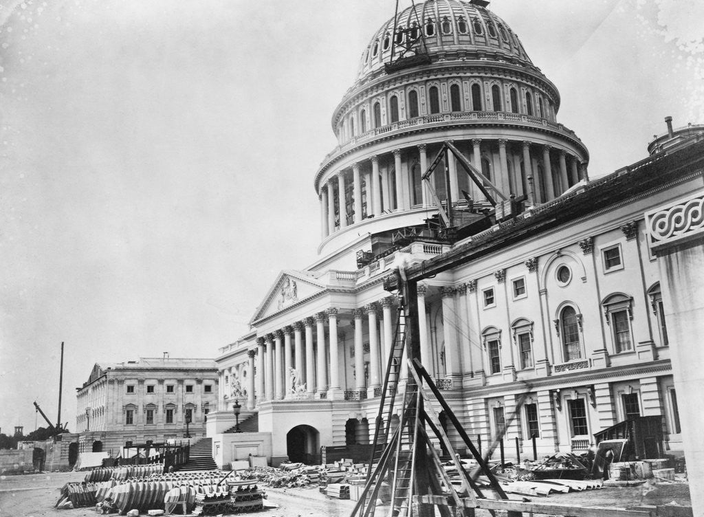 Detail of U. S. Capitol Under Construction by Anonymous