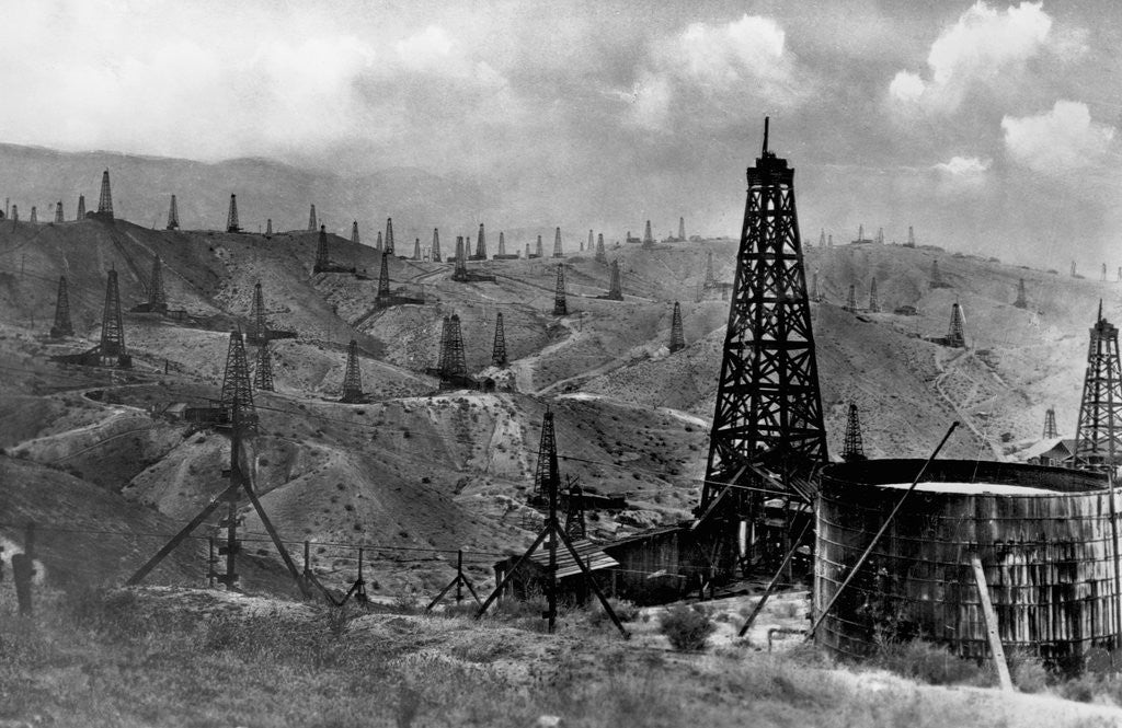 Detail of Oil Rigs Near Taft, California by Anonymous
