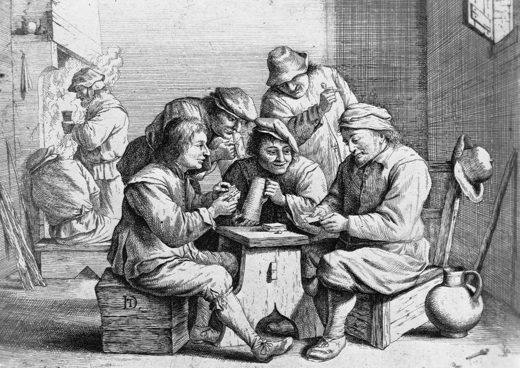 Detail of The Card Players by David Teniers II