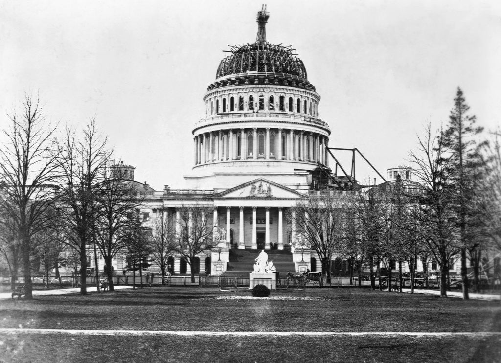Detail of U. S. Capitol With Unfinished Dome by Anonymous