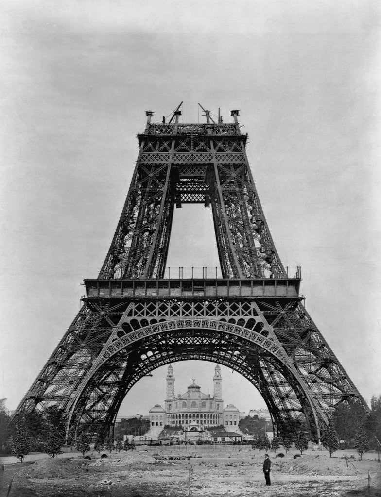 Detail of Eiffel Tower Under Construction by Anonymous