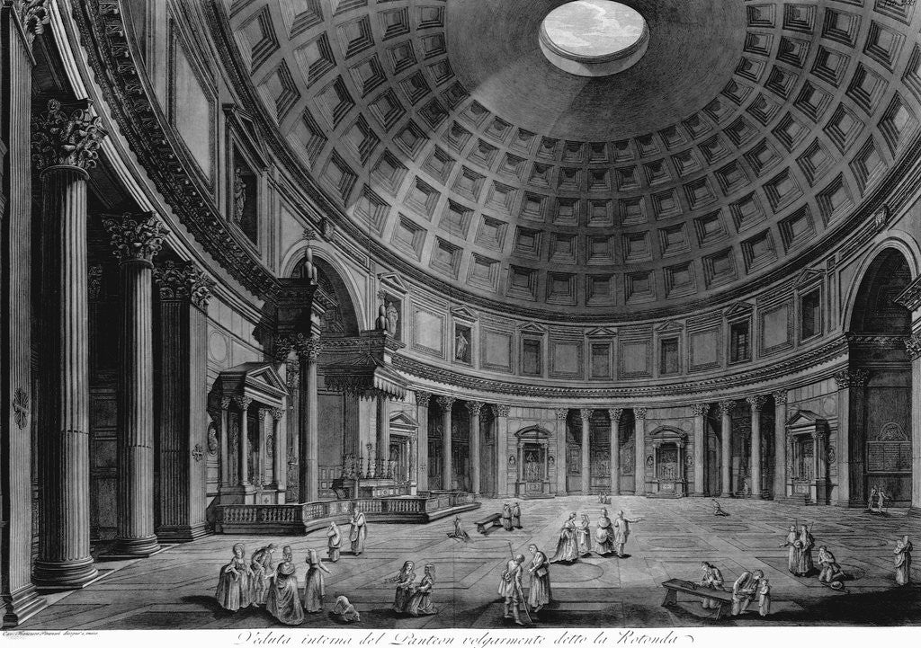 Detail of Interior View of the Pantheon by Francesco Piranesi