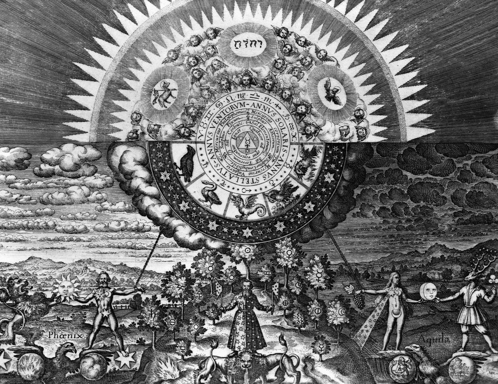 Detail of Engraving Astrological Chart by Anonymous