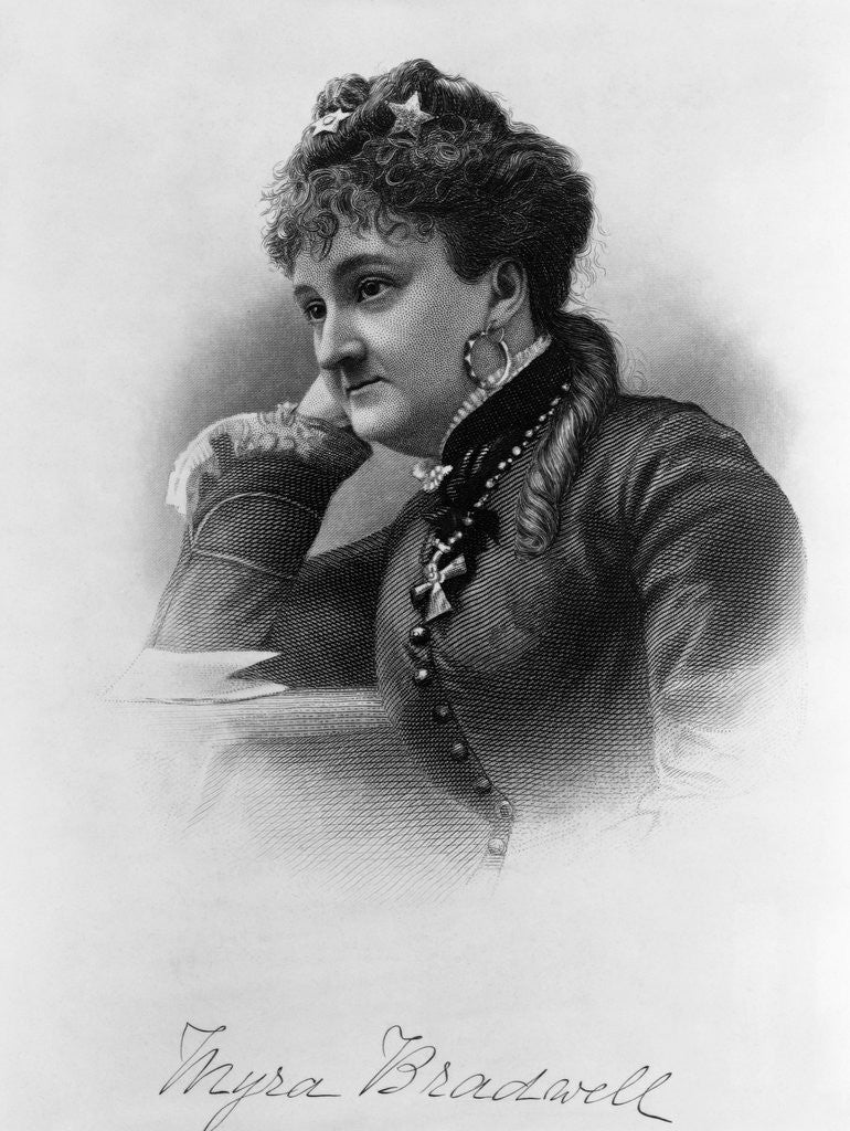 Detail of Engraving of Myra Bradwell by Anonymous