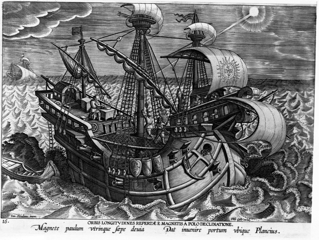 Detail of Orbis longitudines repertae e magnetis a polo declinatione by Anonymous