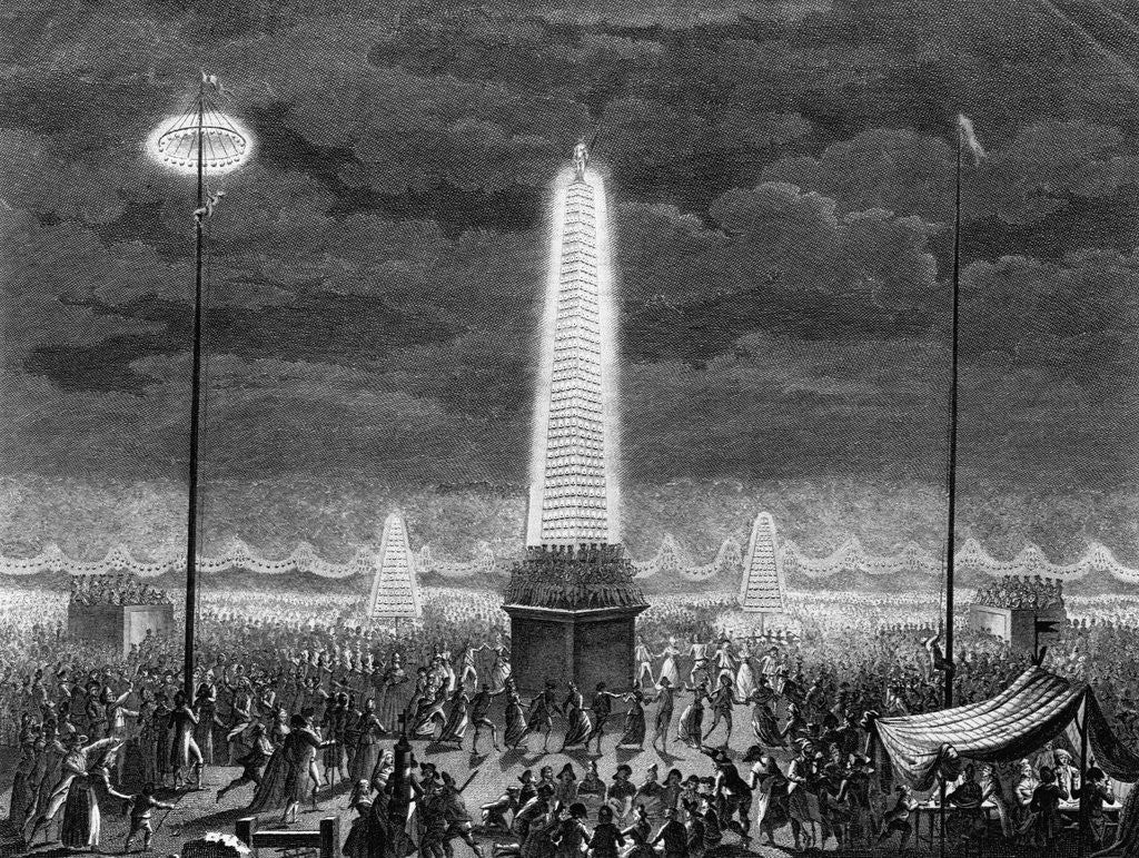 Detail of Fetes et Illuminations aux Champs Elysees, le 18 Juillet 1790 by Pierre Gabriel Berthault