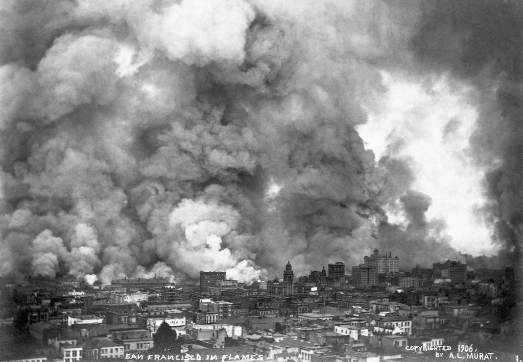 Detail of San Francisco in Flames by Anonymous