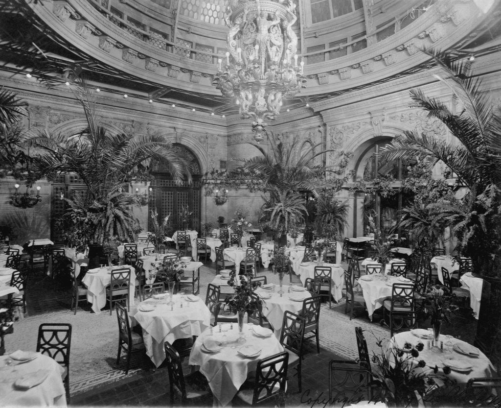 Detail of Dining Room in Waldorf-Astoria Hotel in Manhattan by Anonymous