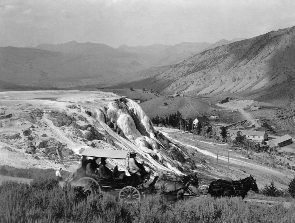 Detail of Stagecoach at Mammoth Hot Springs by Anonymous