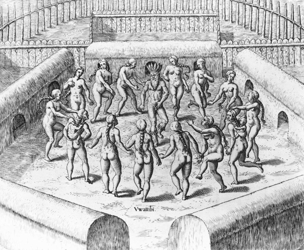 Detail of How They Danced with Me Before Their Idols by Theodor de Bry